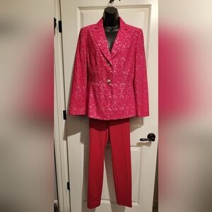 Preston & York Fucshia Blazer and Pants Set, Sz 8 EUC